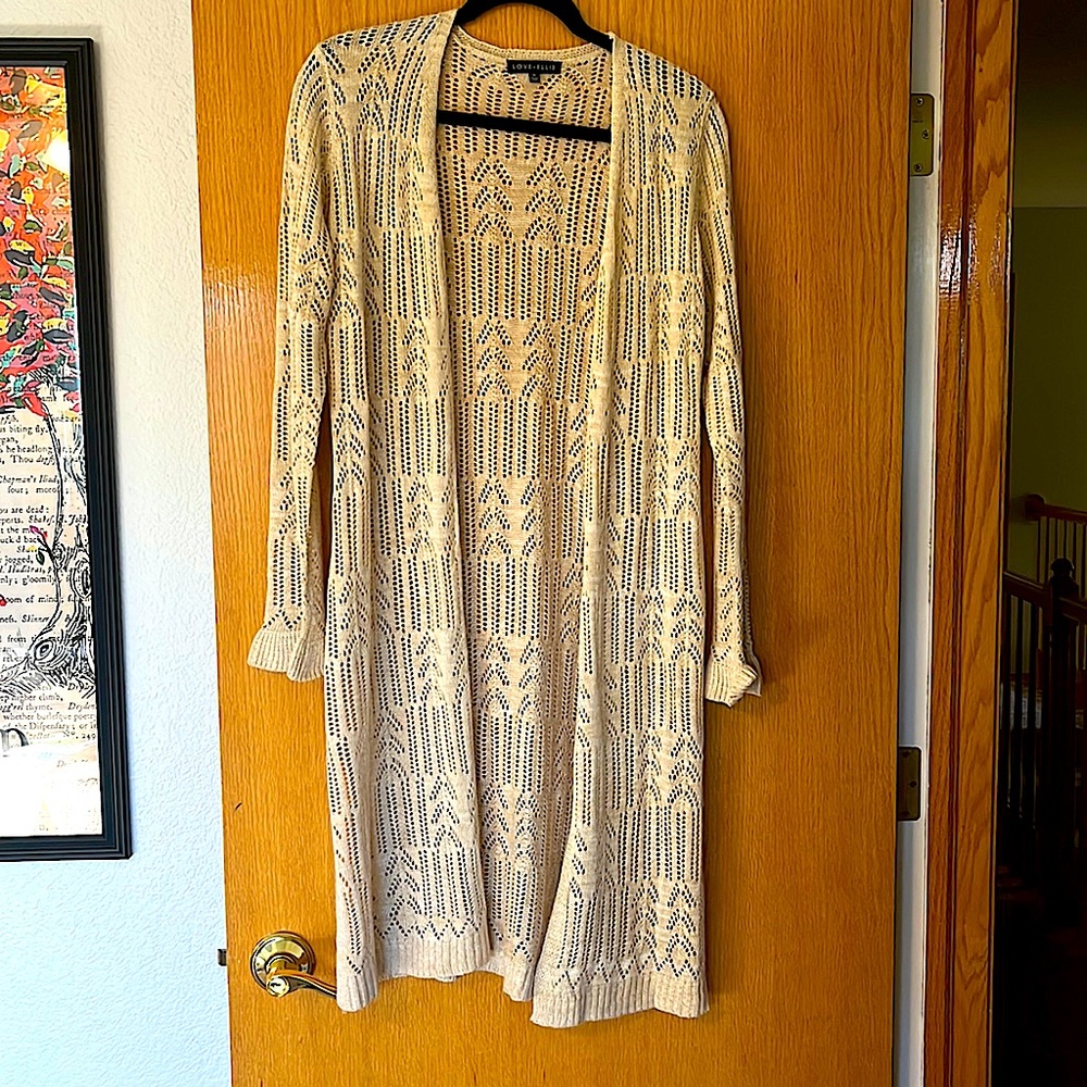 Elegant Cream Open-Knit Sweater